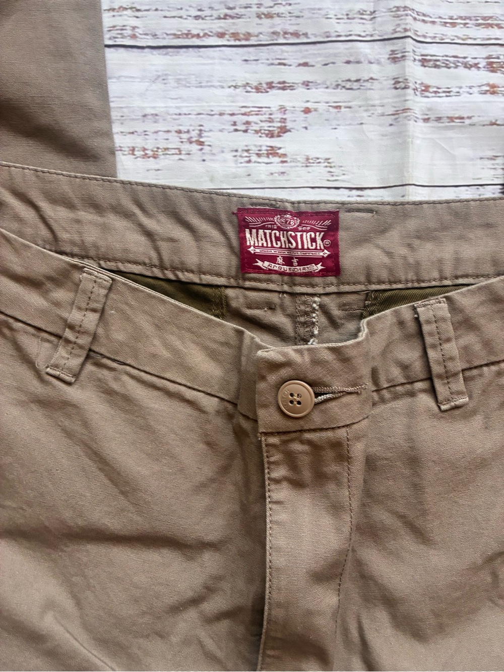 Matchstick Men's Tan Cargo Pants - Sixe 38” Khaki - Picture 3 of 5